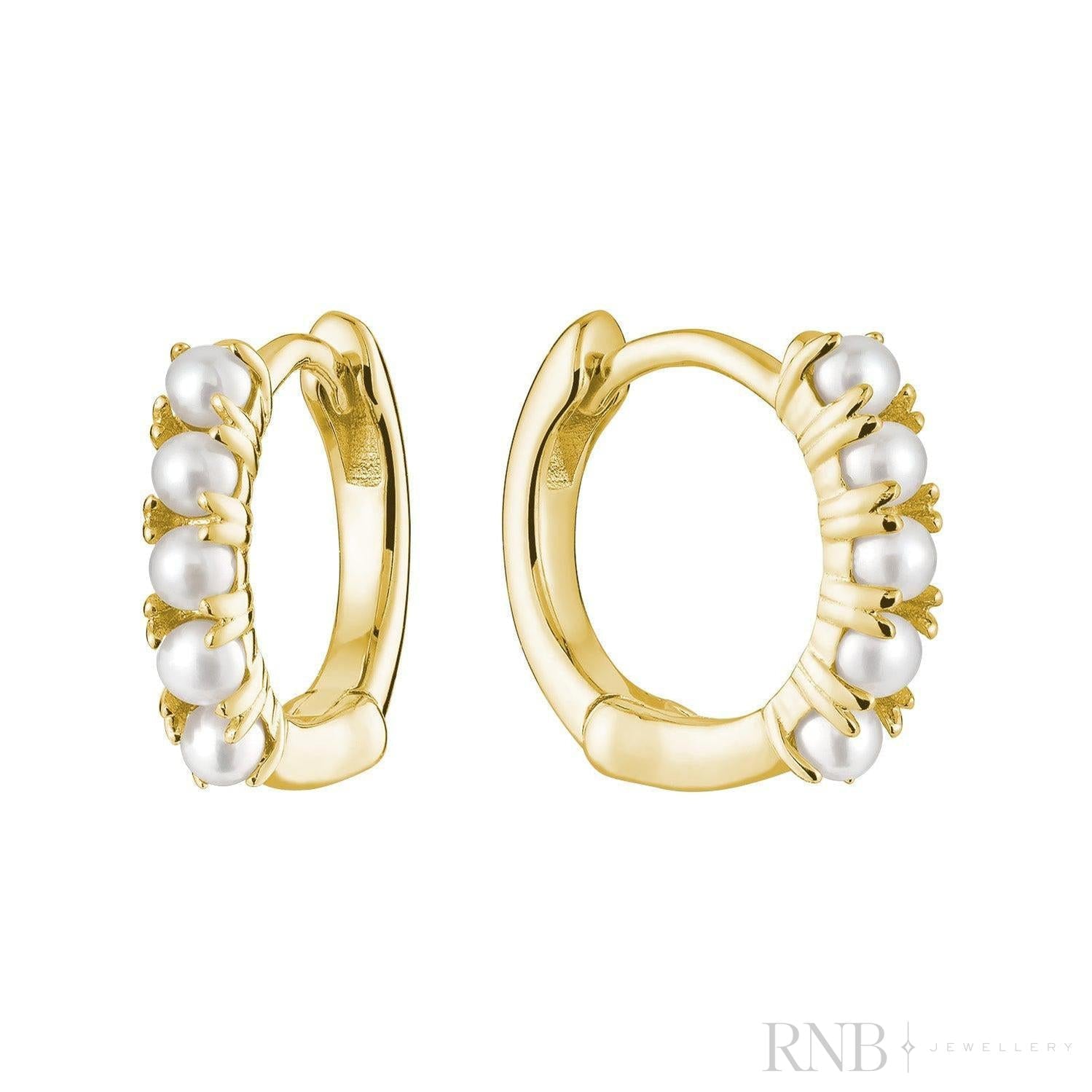 Pearl Huggie Earrings-RNB Jewellery