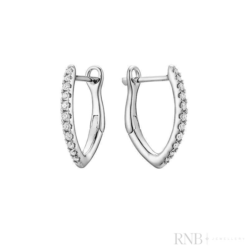 V-Shaped Diamond Loop Earrings-RNB Jewellery