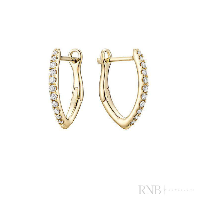 V-Shaped Diamond Loop Earrings-RNB Jewellery