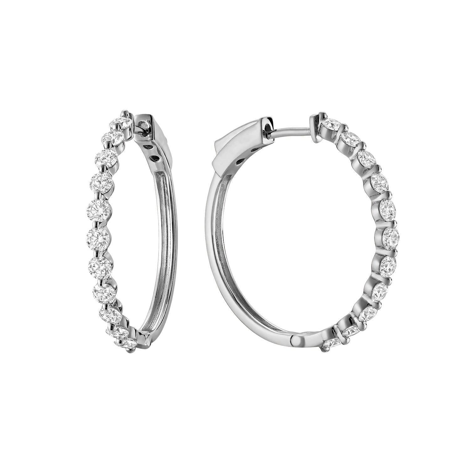 Hoop Diamond Earrings-RNB Jewellery