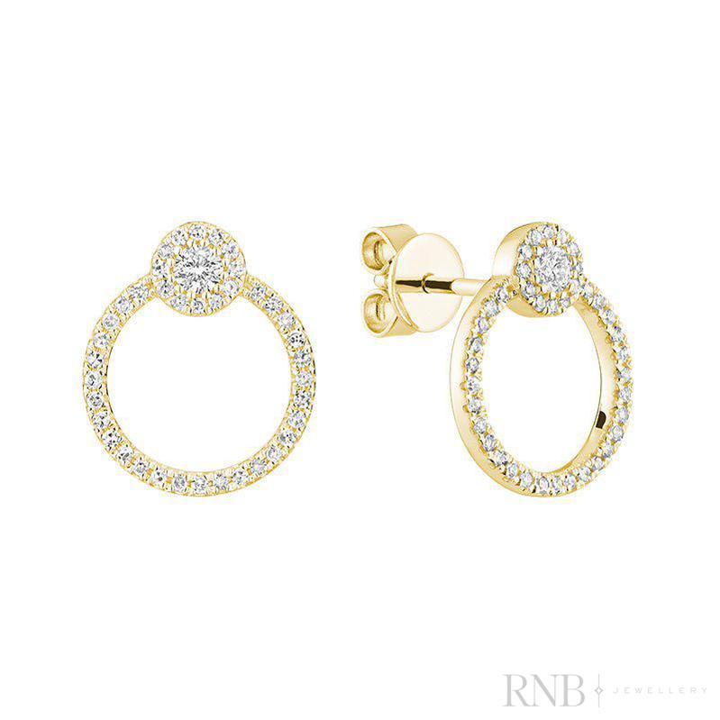 Open Circle Diamond Earring-RNB Jewellery