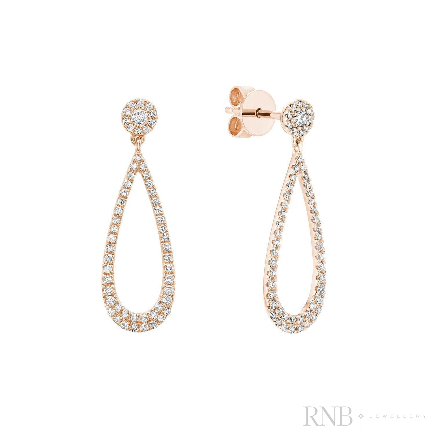 Drop Dangle Pear Shape Diamond Earrings-RNB Jewellery