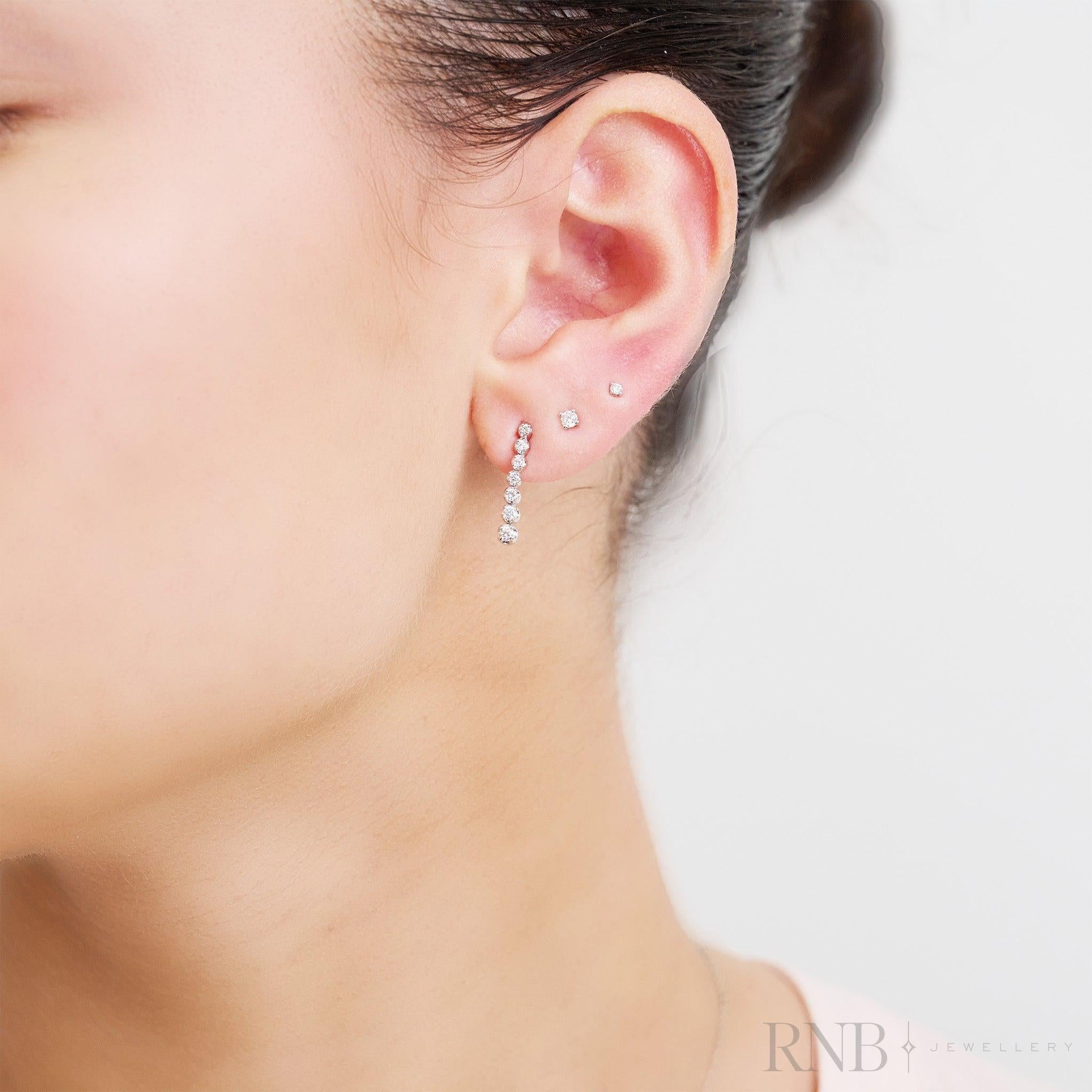 Gradient Tennis Diamond Dangle Earrings-RNB Jewellery