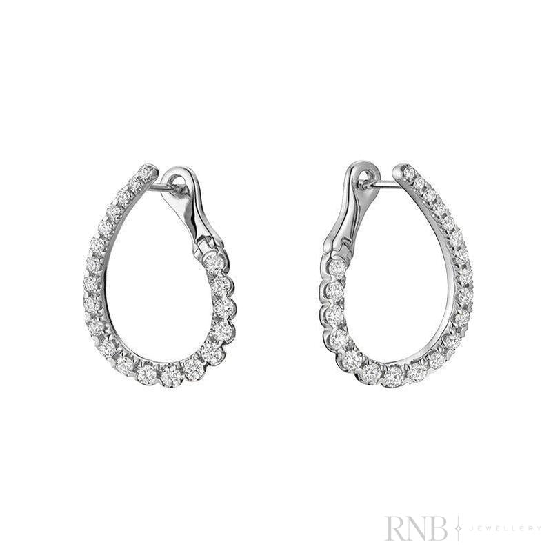 Twirl Diamond Loop Earrings-RNB Jewellery