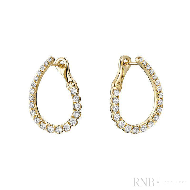 Twirl Diamond Loop Earrings-RNB Jewellery