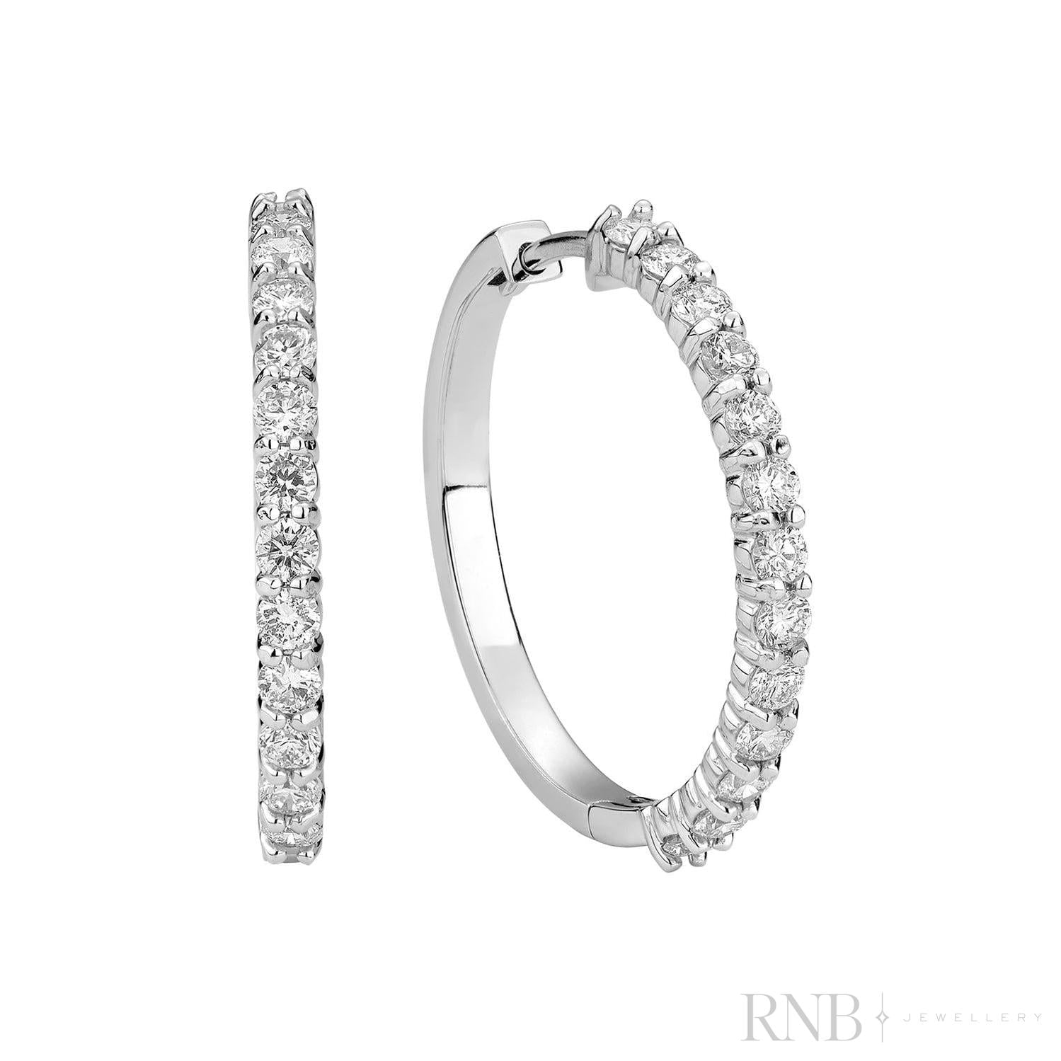 Diamond Loop Earrings-RNB Jewellery