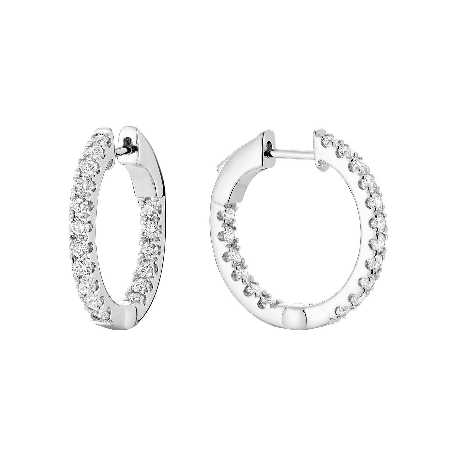 Inside Out Diamond Hoop Earrings-RNB Jewellery