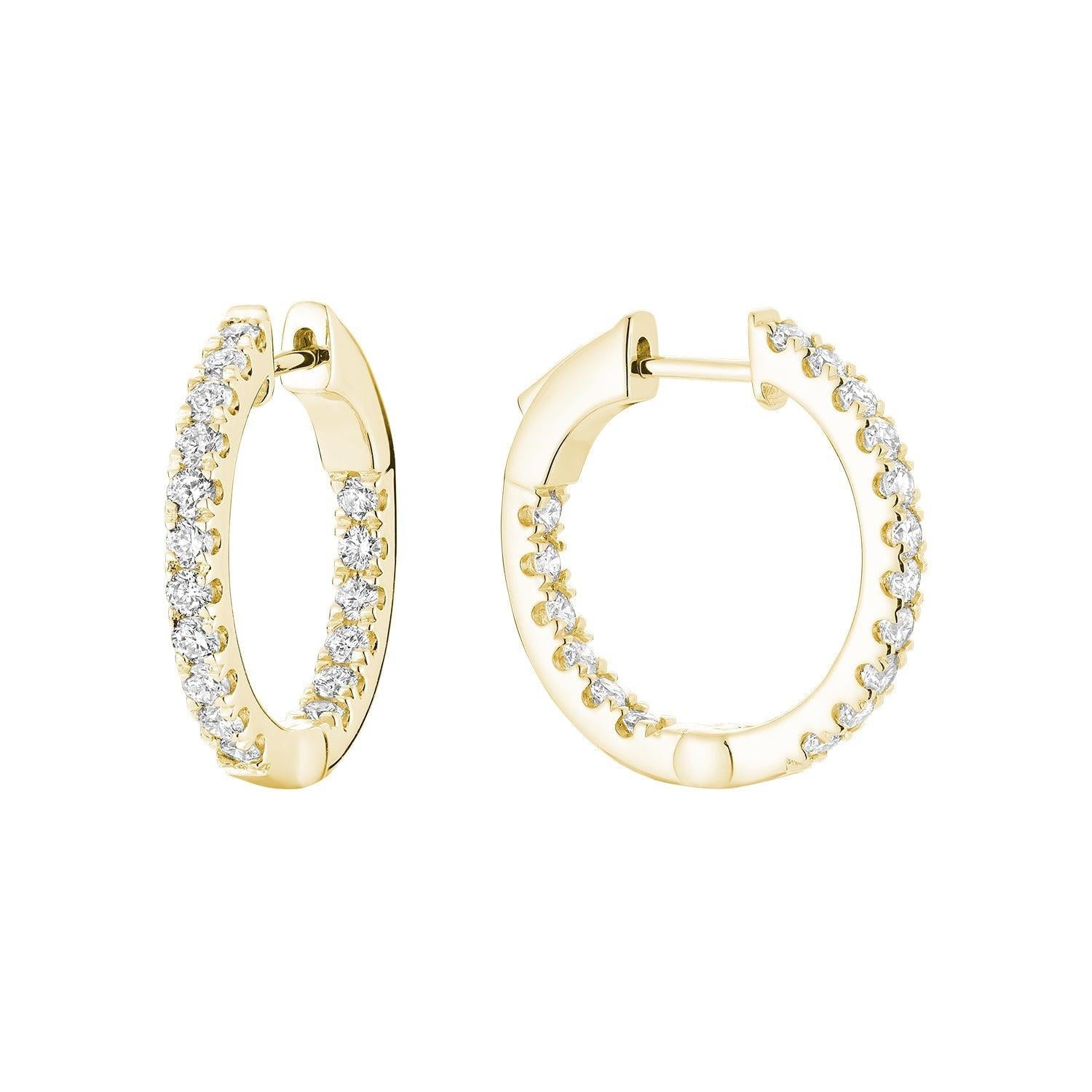 Inside Out Diamond Hoop Earrings-RNB Jewellery