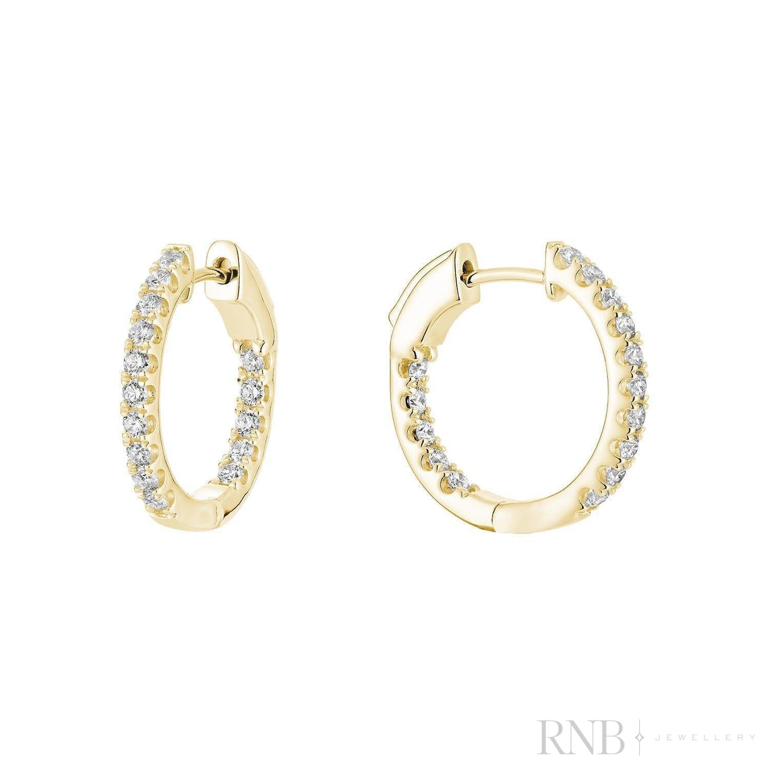 Inside Out Diamond Loop Round Shape Earrings-RNB Jewellery