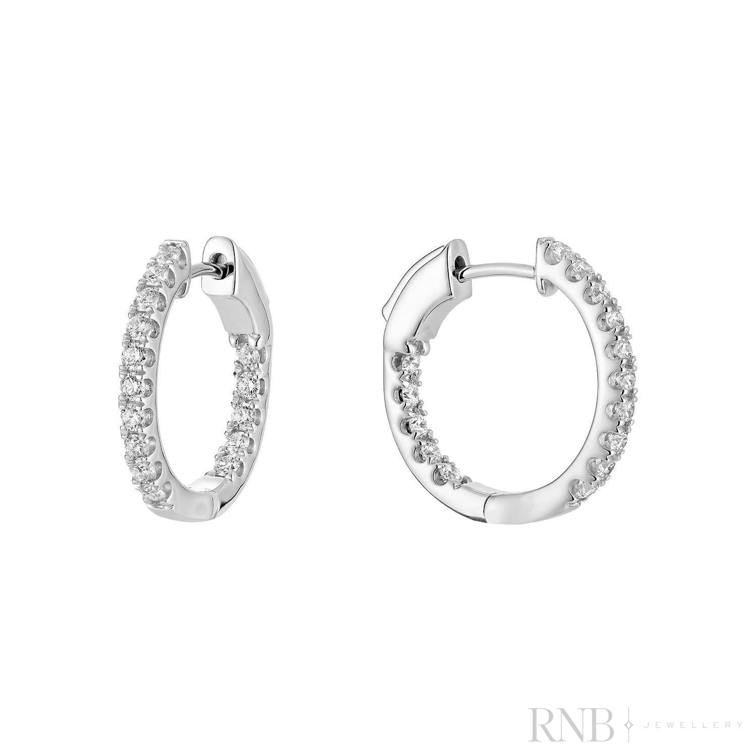 Inside Out Diamond Loop Round Shape Earrings-RNB Jewellery