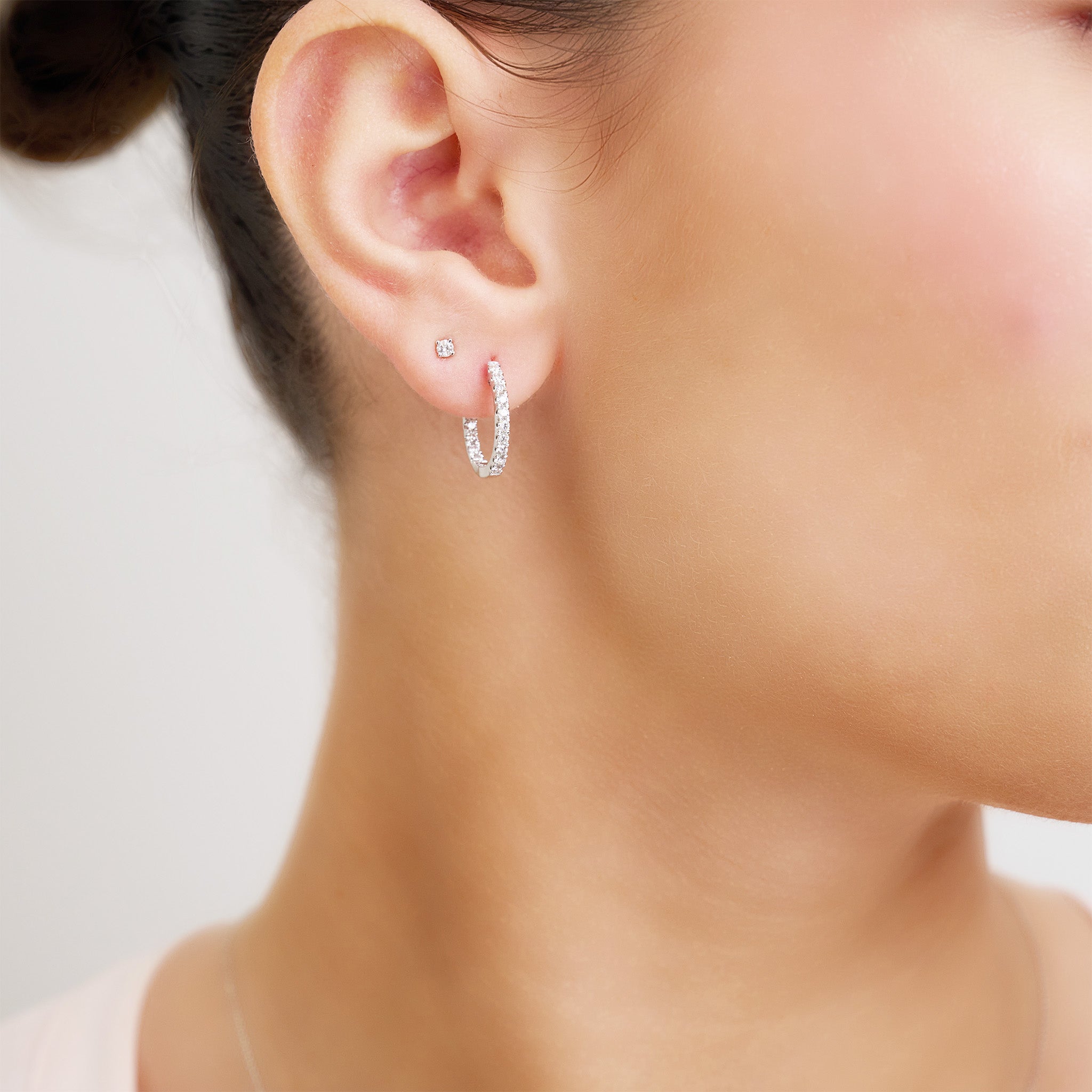 Inside Out Diamond Hoop Earrings