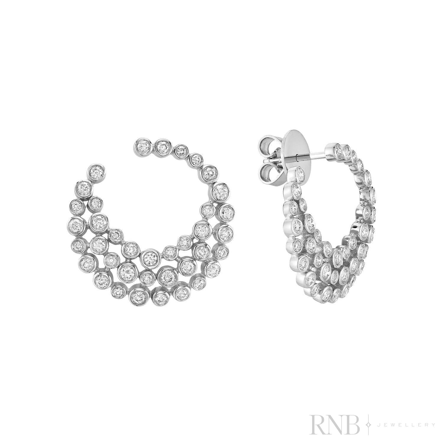 River Bezel Diamond Earrings-RNB Jewellery