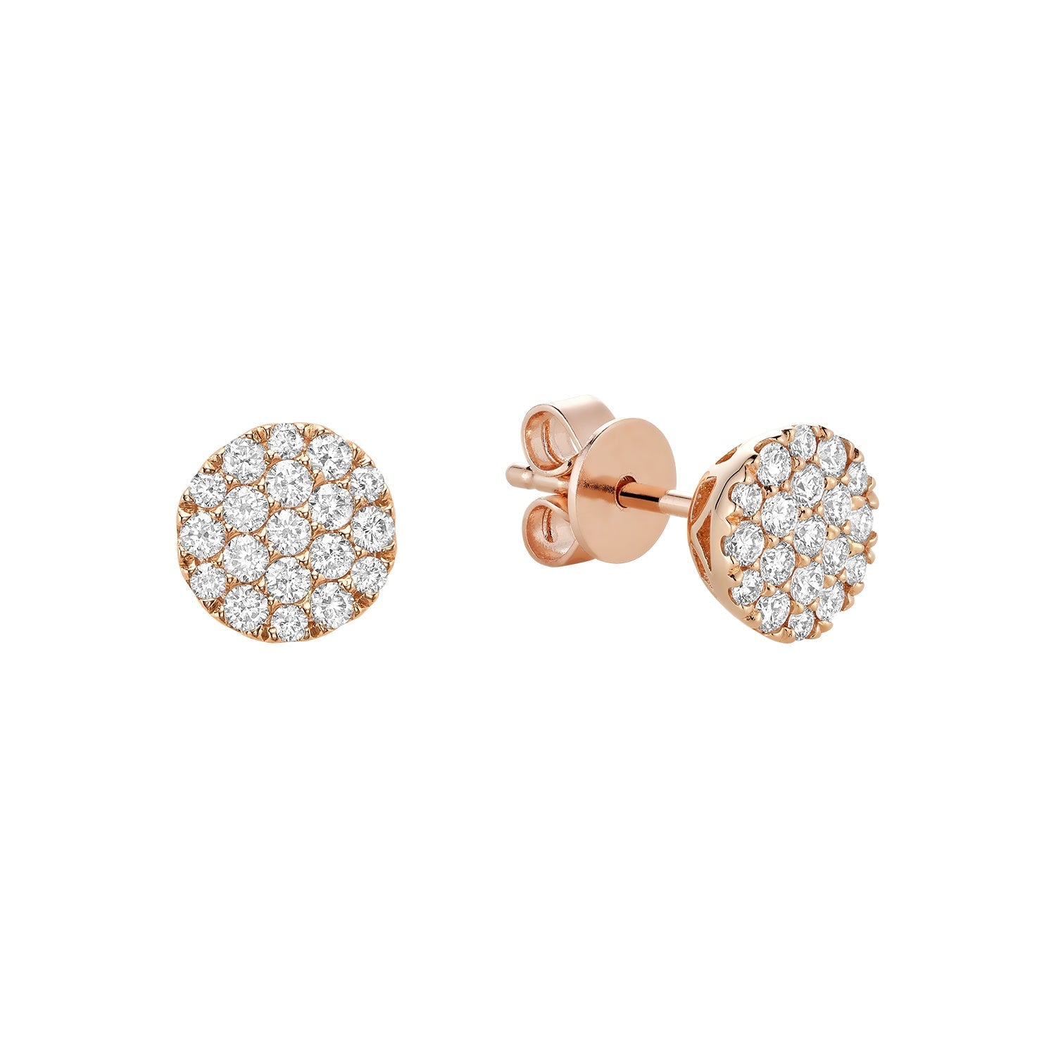 Pave Round Diamond Stud Earrings