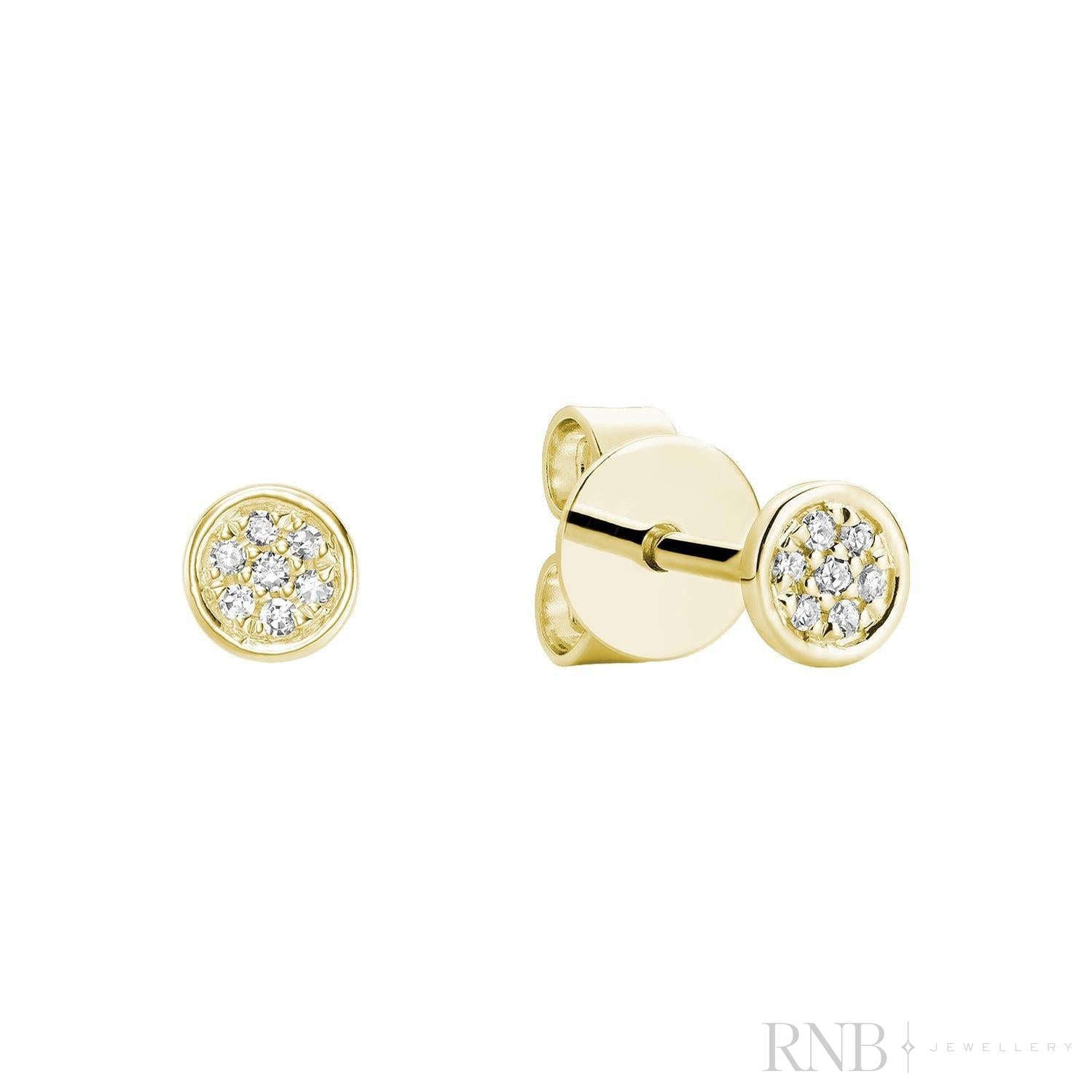 Round Cluster Diamond Stud Earrings-RNB Jewellery