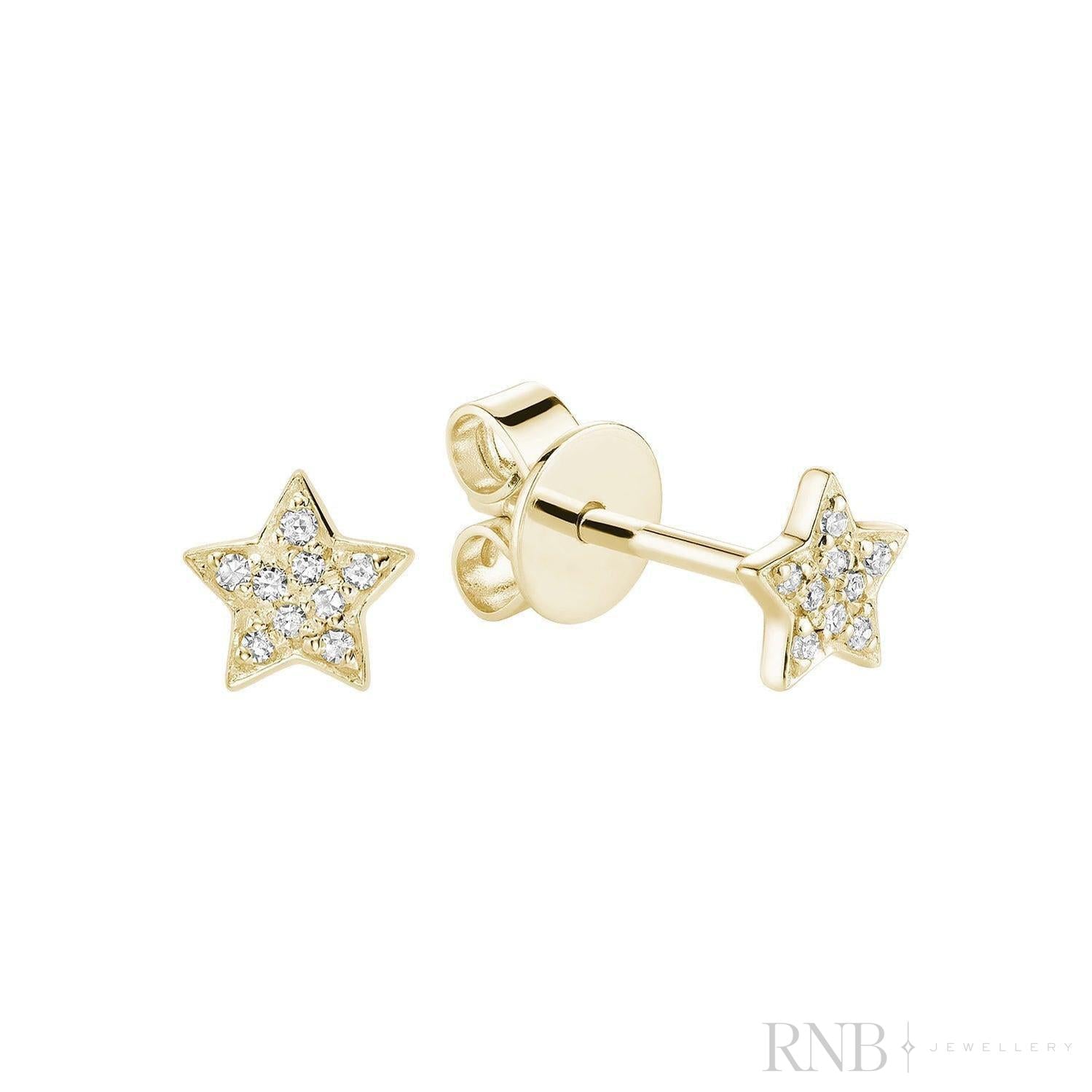 Star Diamond Stud Earrings-RNB Jewellery