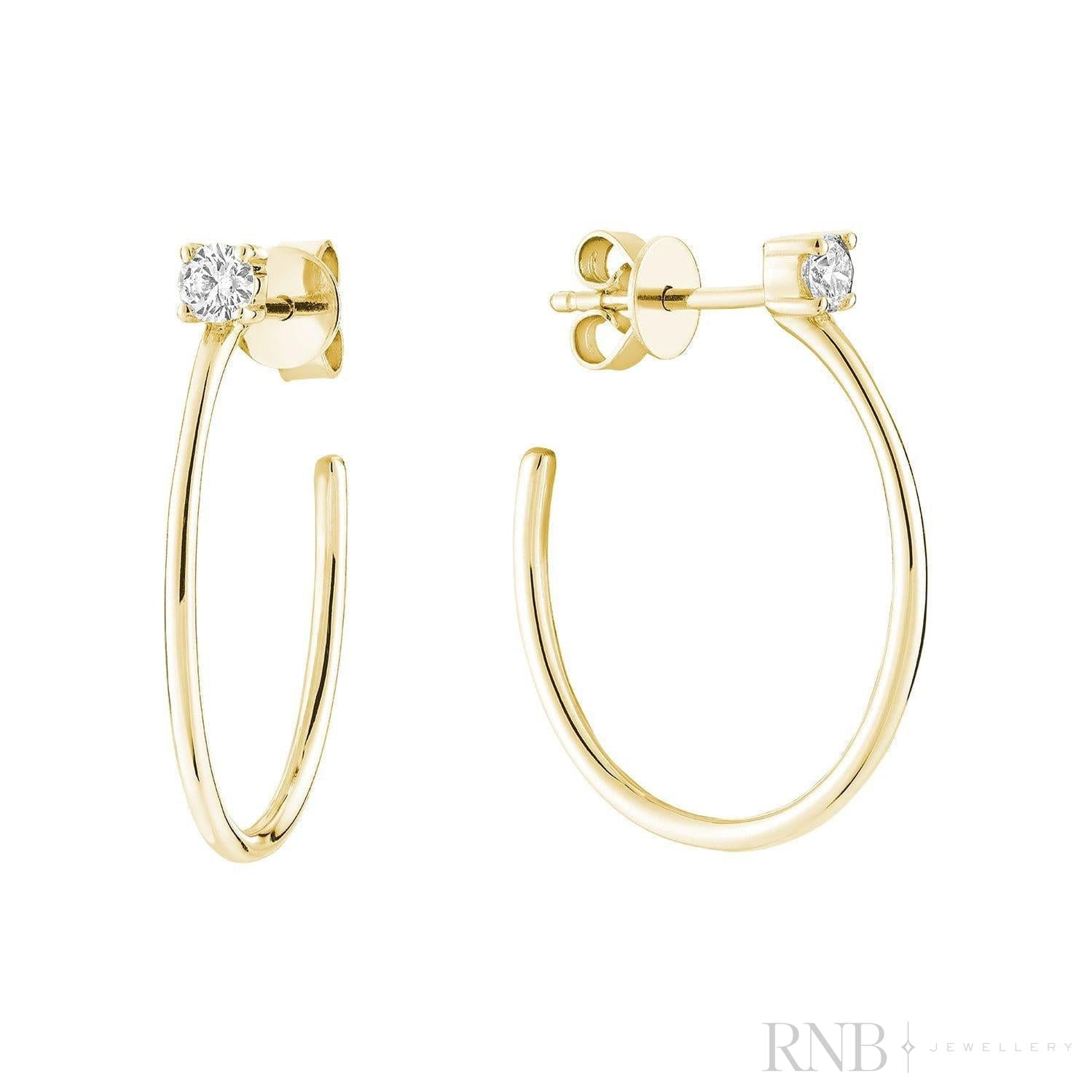 Loop Solitaire Diamond Earrings-RNB Jewellery