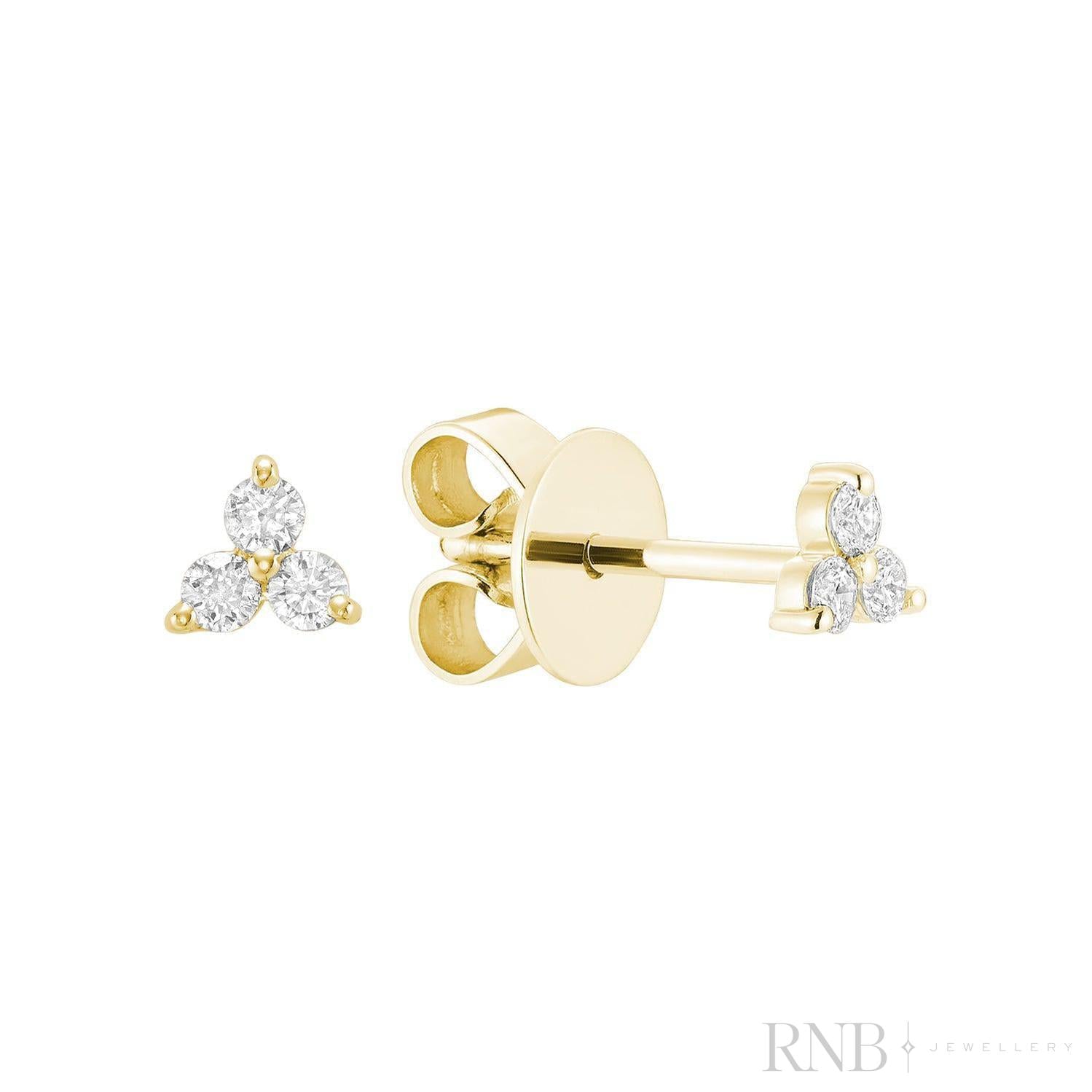 Trinity Diamond Stud Earrings-RNB Jewellery