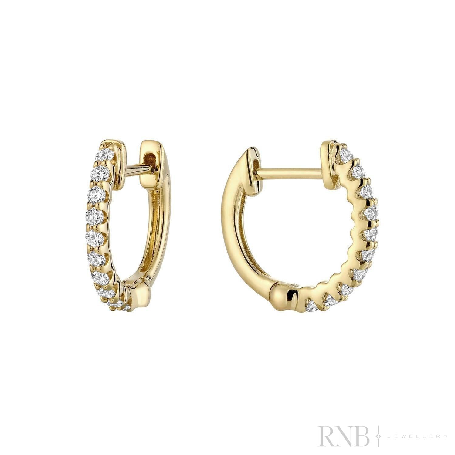 Diamond Huggie Earrings-RNB Jewellery