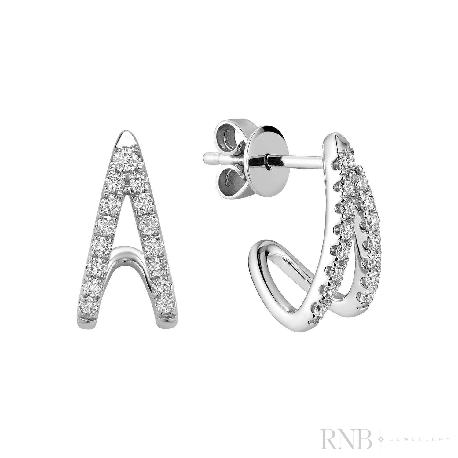 Ear Wrap Diamond Stud Earrings-RNB Jewellery