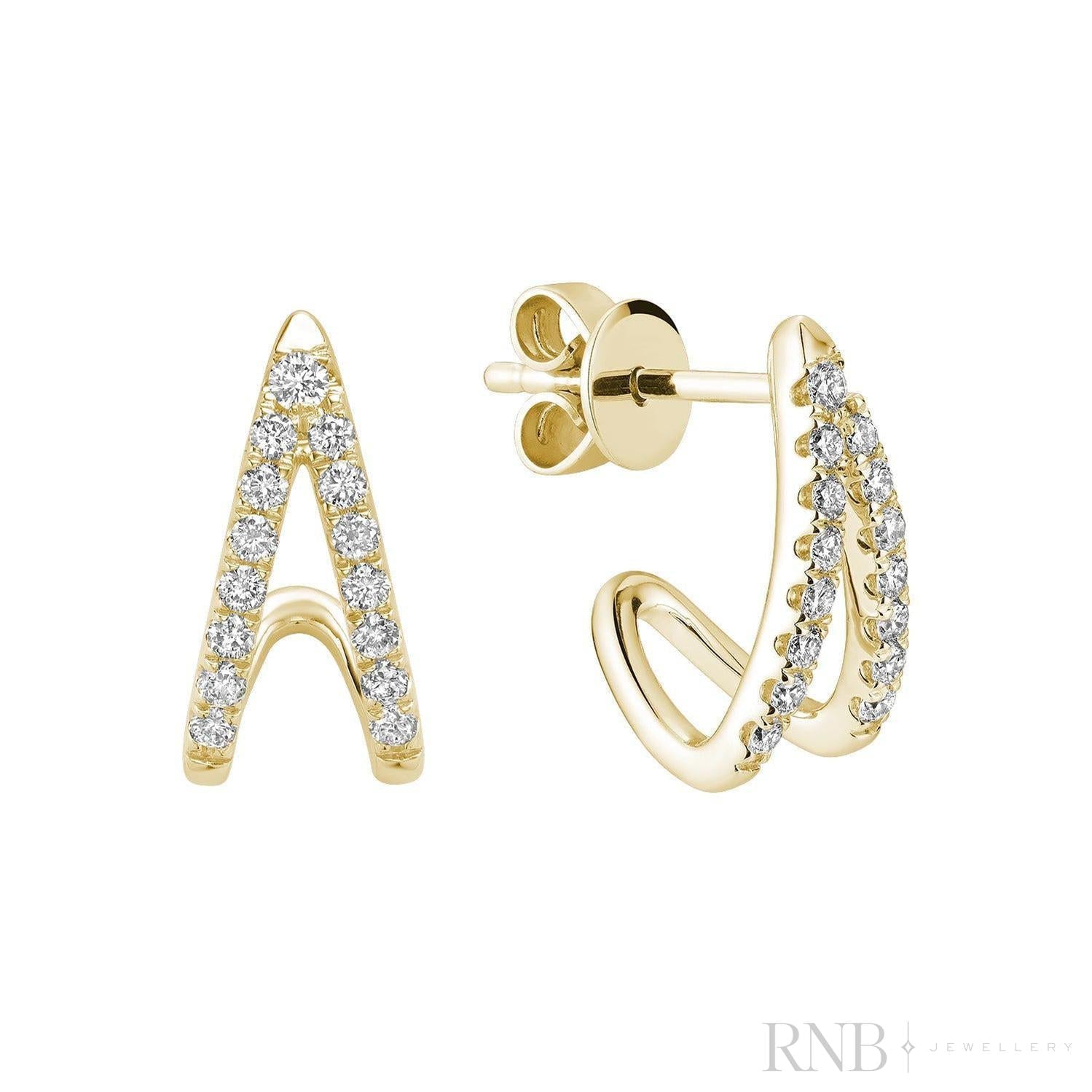 Ear Wrap Diamond Stud Earrings-RNB Jewellery