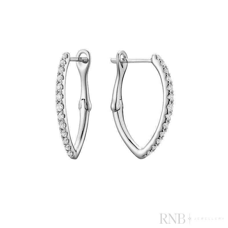 V-Shaped Hoops Diamond Earring-RNB Jewellery