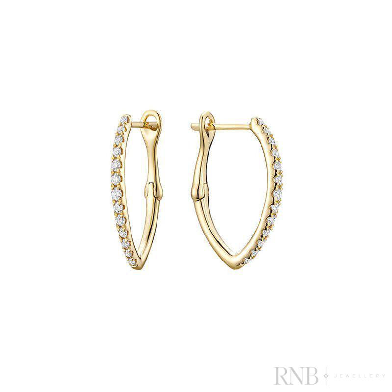 V-Shaped Hoops Diamond Earring-RNB Jewellery