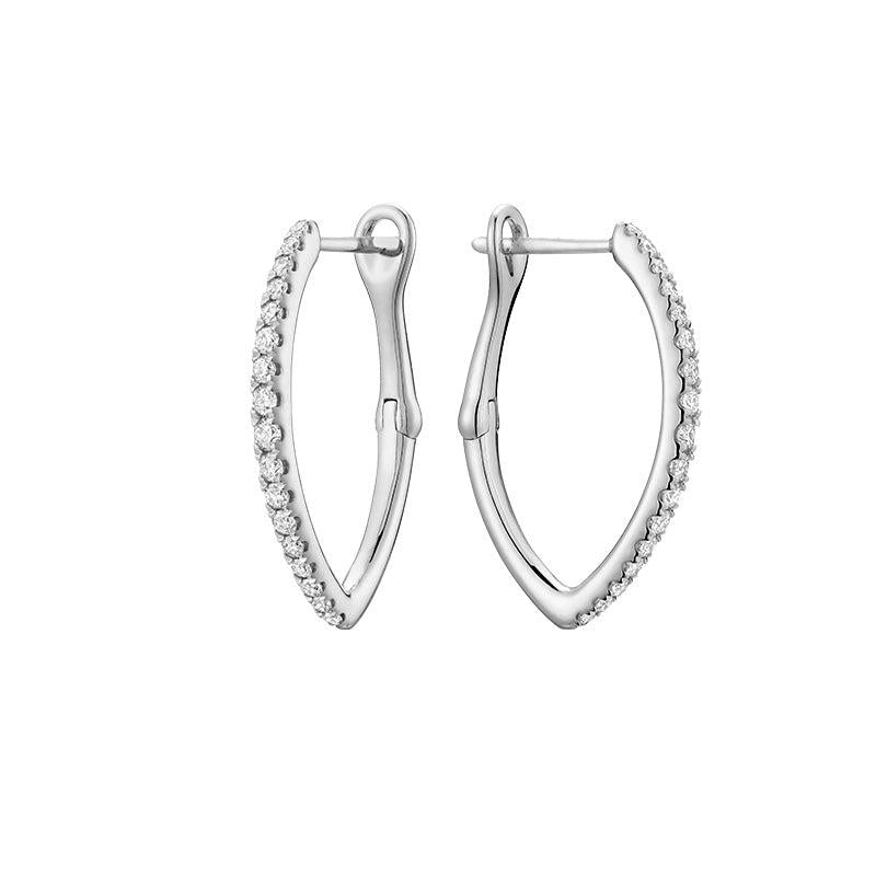 V-Shaped Hoops Diamond Earring-RNB Jewellery