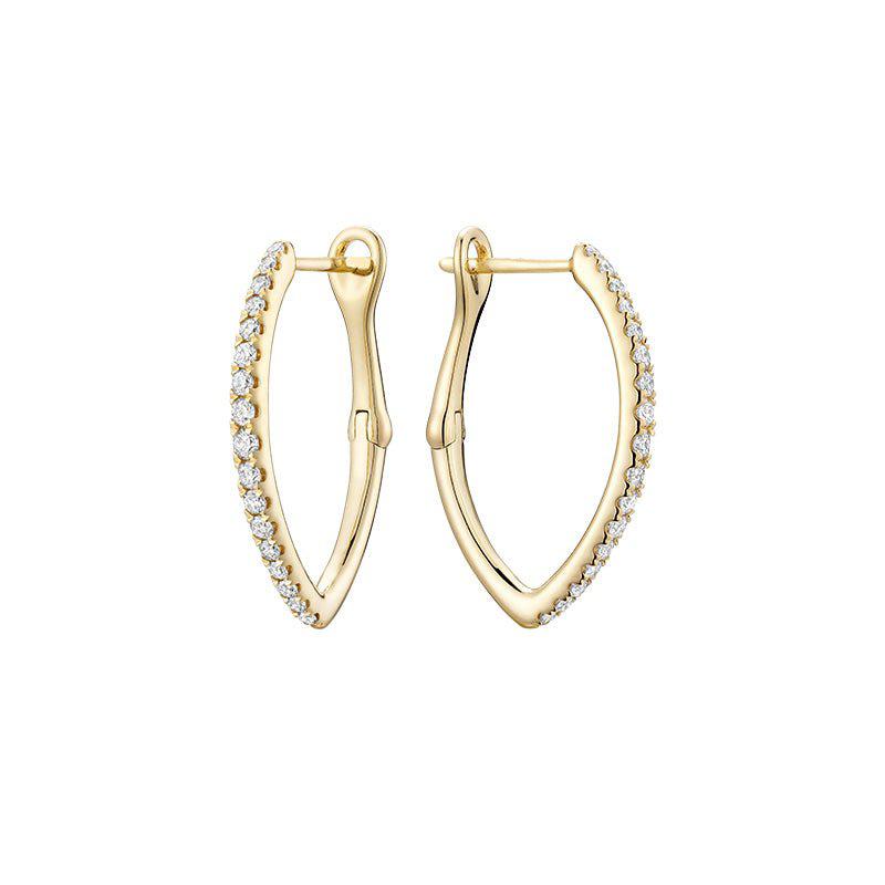 V-Shaped Hoops Diamond Earring-RNB Jewellery