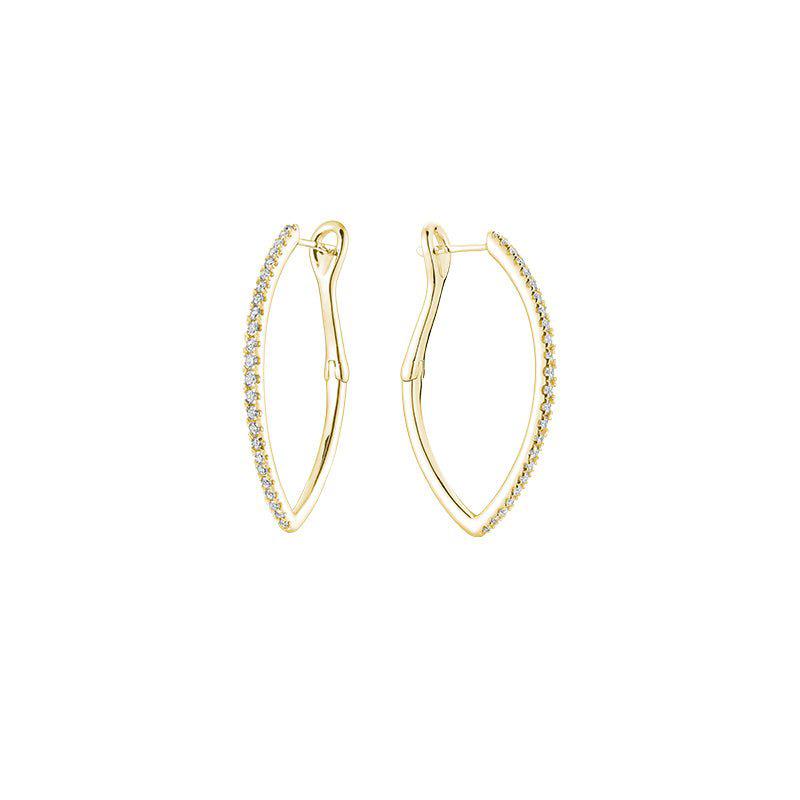 V-Shaped Hoops Diamond Earring-RNB Jewellery