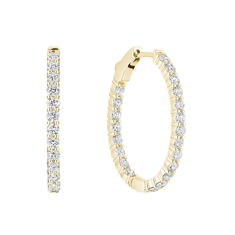 Lab Grown Oval Hoop Earrings