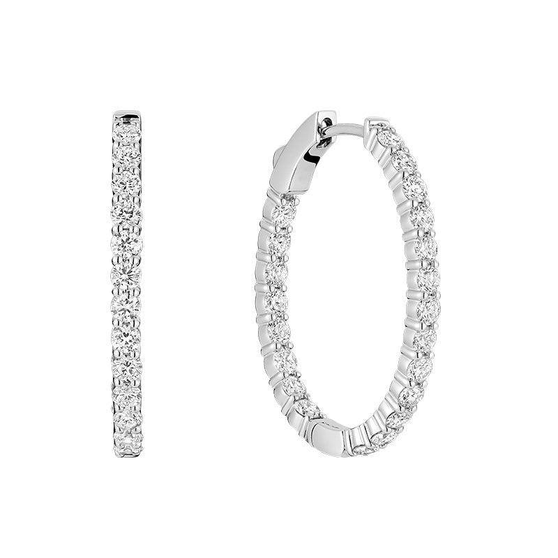 Lab Grown Oval Hoop Earrings