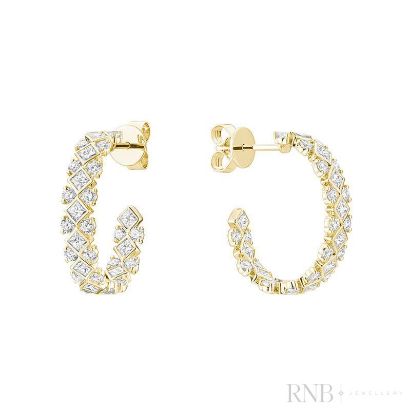 Fancy Lozenge Diamond Loop Earrings-RNB Jewellery