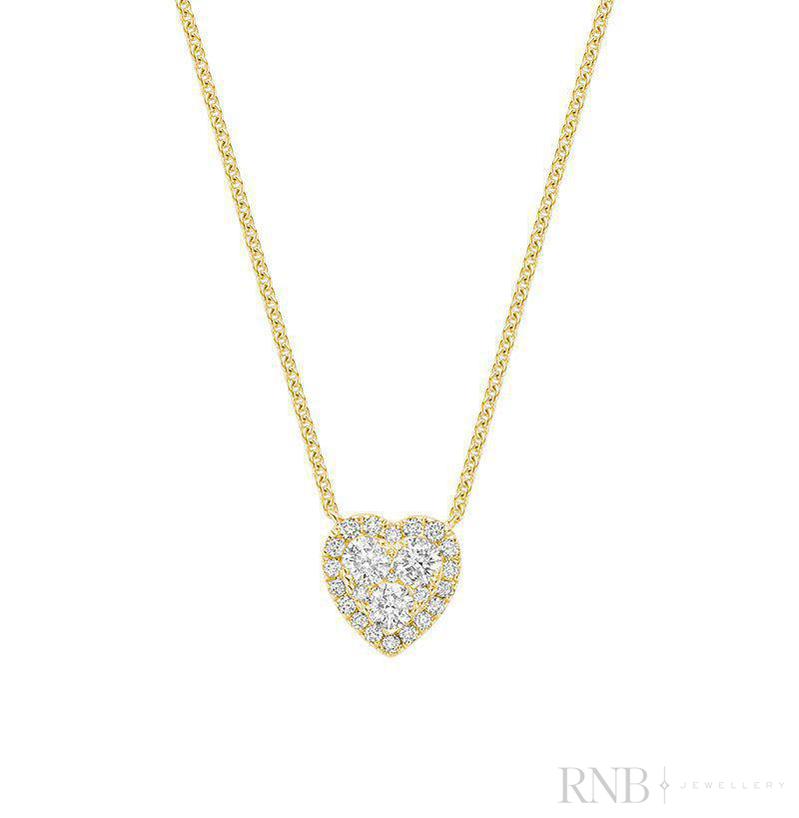 Heart Illusion Set Diamond Necklace (Copy)-RNB Jewellery