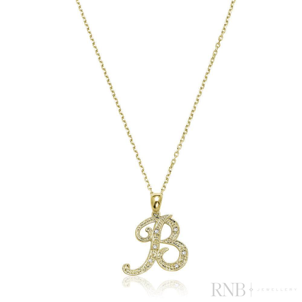 Script Diamond Initials-RNB Jewellery