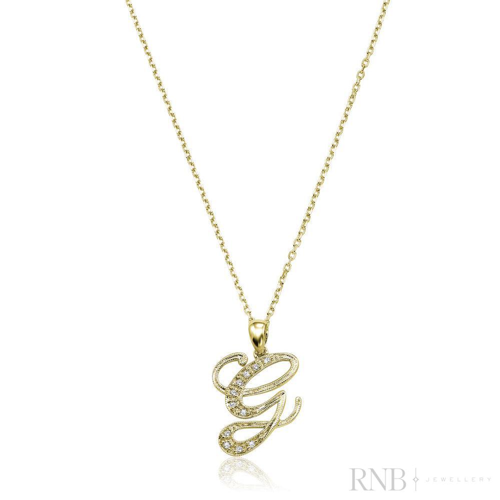 Script Diamond Initials-RNB Jewellery