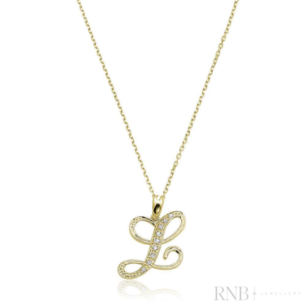 Script Diamond Initials-RNB Jewellery