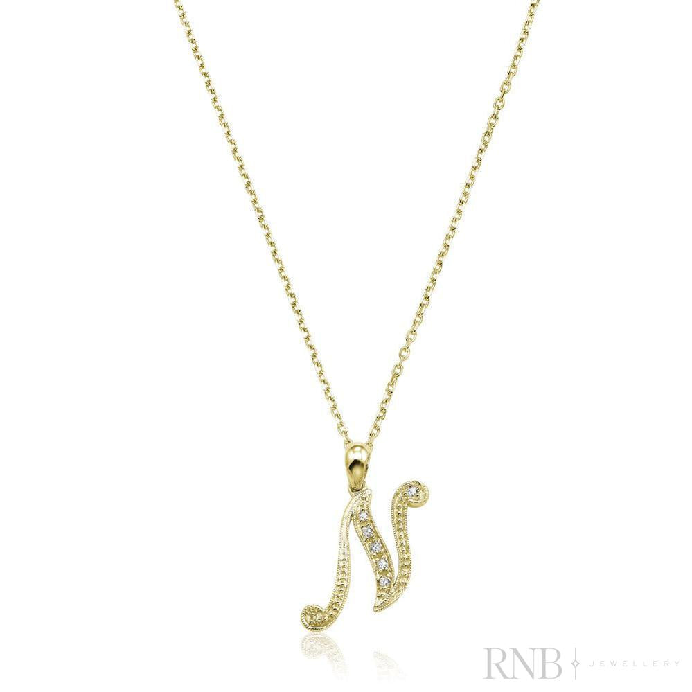 Script Diamond Initials-RNB Jewellery