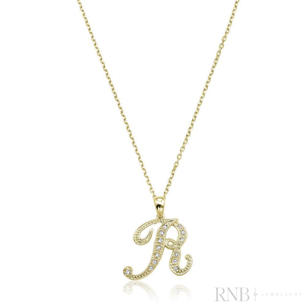 Script Diamond Initials-RNB Jewellery