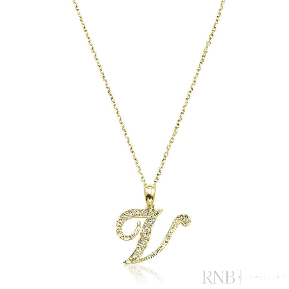 Script Diamond Initials-RNB Jewellery