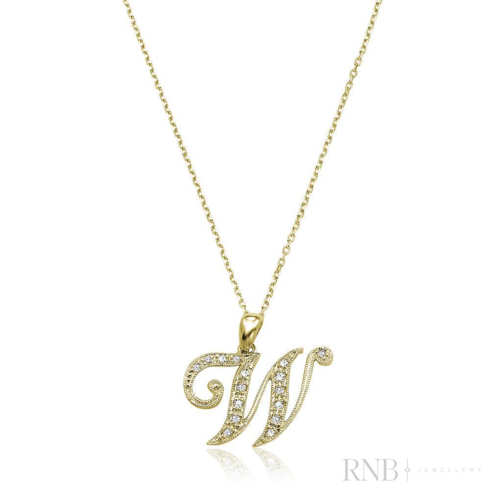 Script Diamond Initials-RNB Jewellery