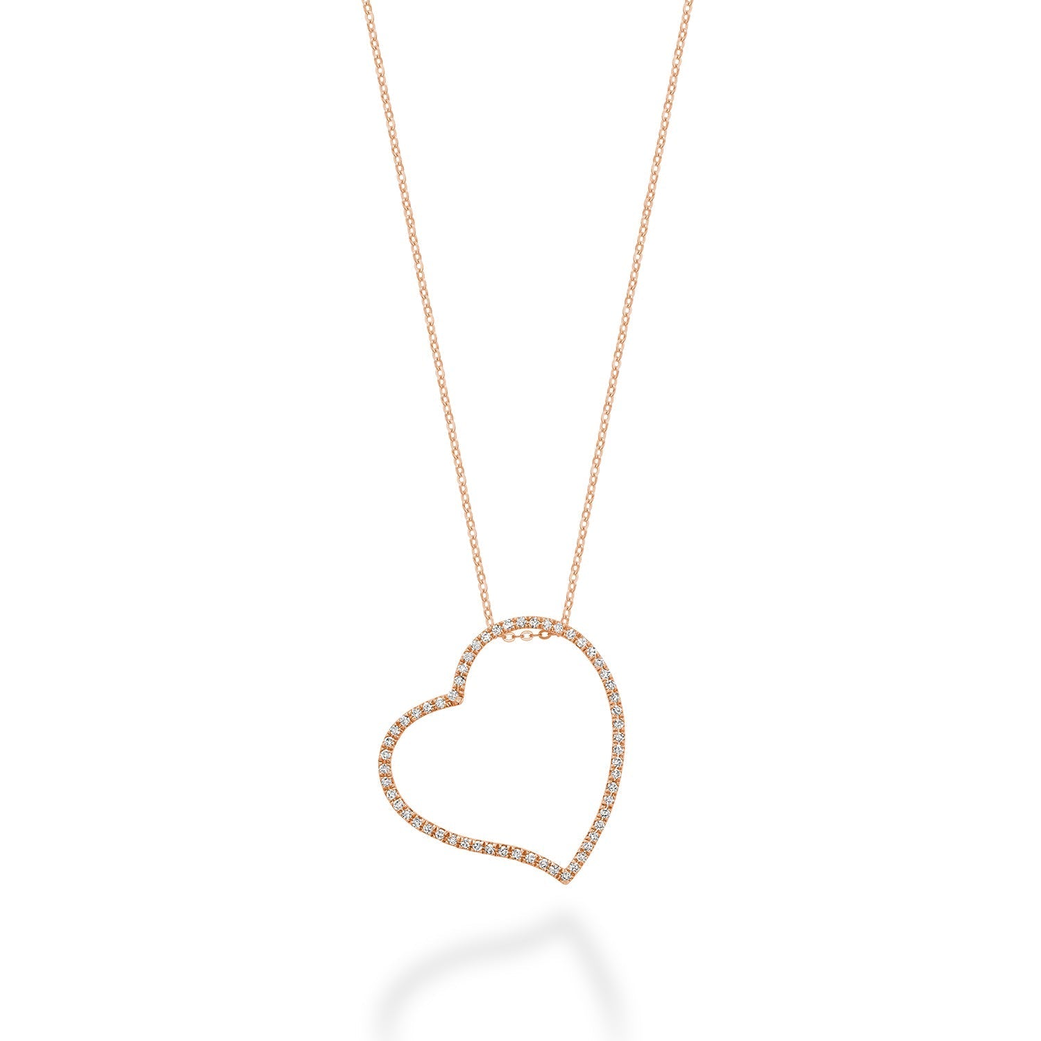 Asymmetrical Diamond Heart Pendant - RNB Jewellery