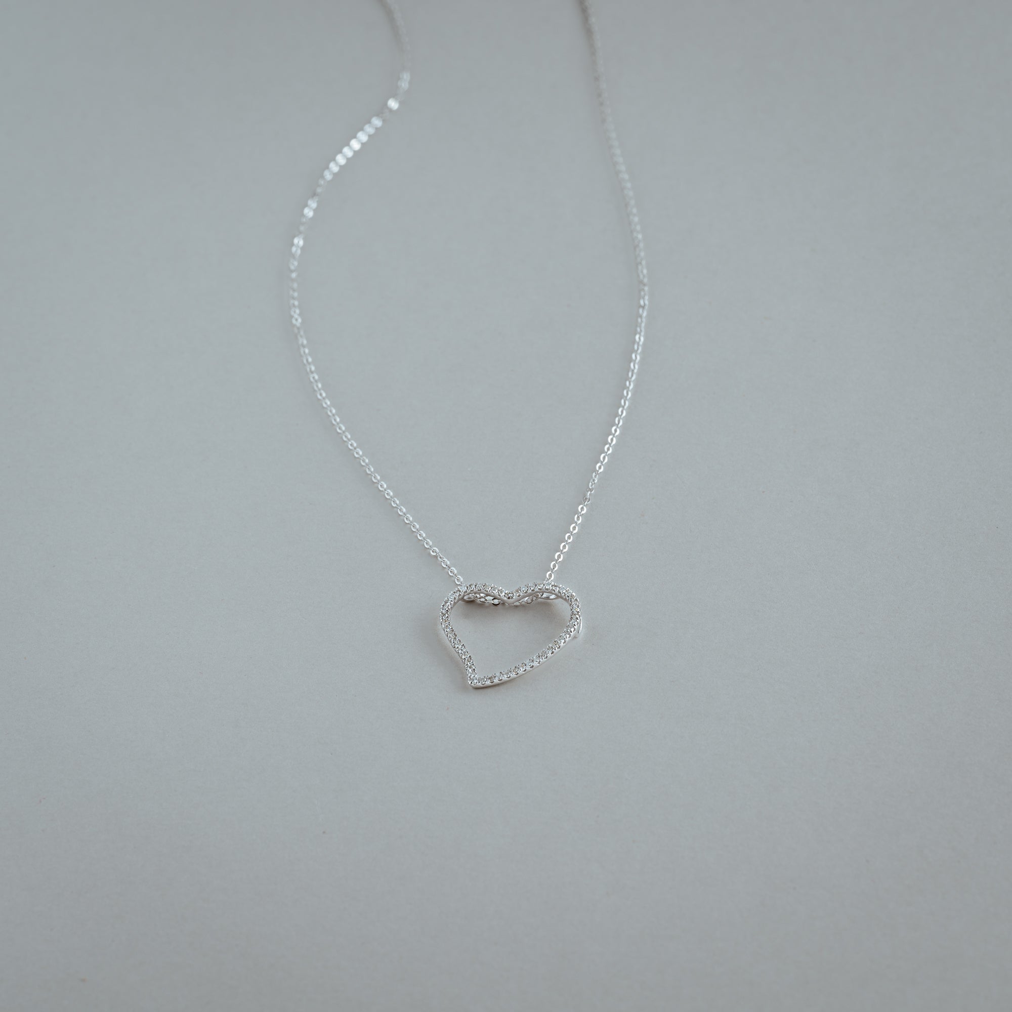 Asymmetrical Diamond Heart Pendant - RNB Jewellery