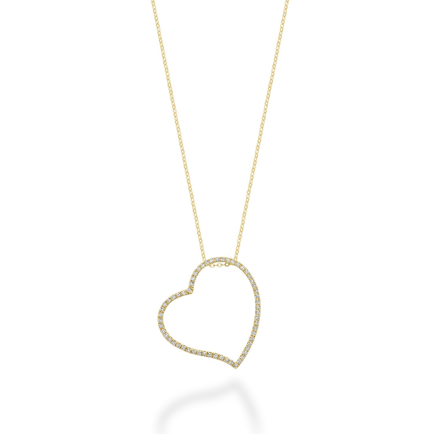 Asymmetrical Diamond Heart Pendant - RNB Jewellery