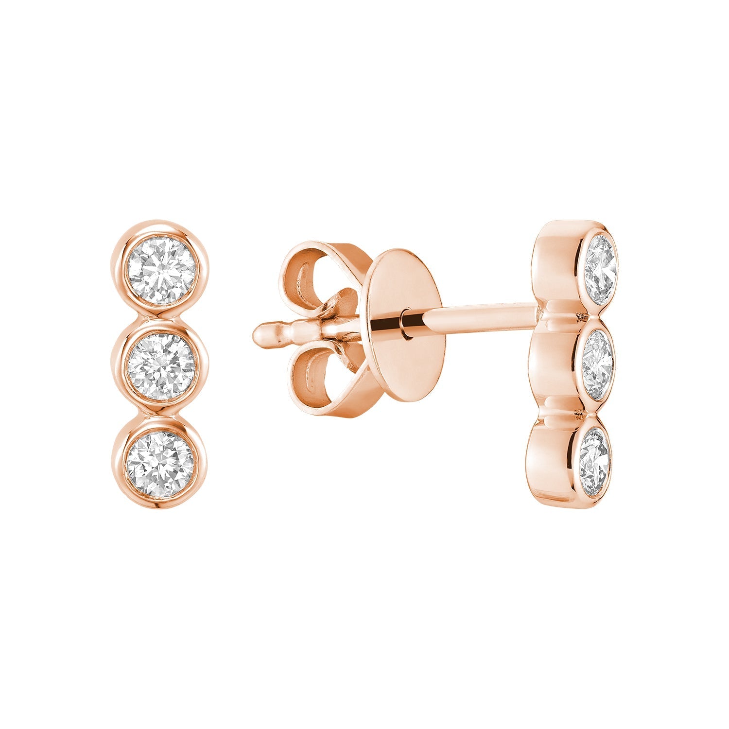 Bezel Diamond Stud Earrings - RNB Jewellery