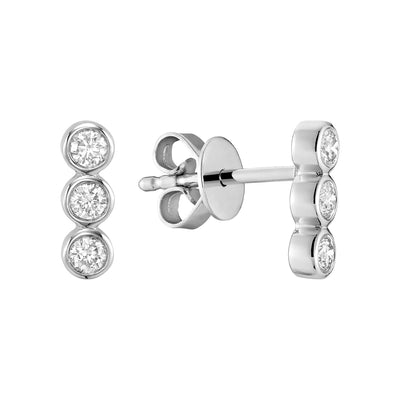 Bezel Diamond Stud Earrings - RNB Jewellery