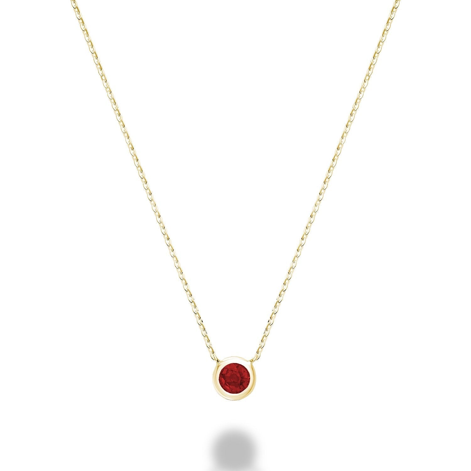 Bezel Set Precious Stone Necklace - RNB Jewellery