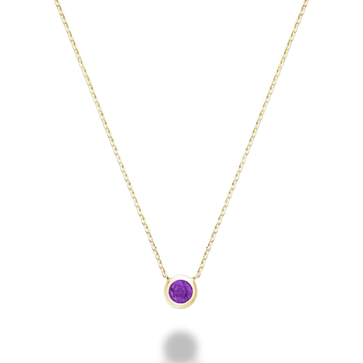 Bezel Set Precious Stone Necklace - RNB Jewellery