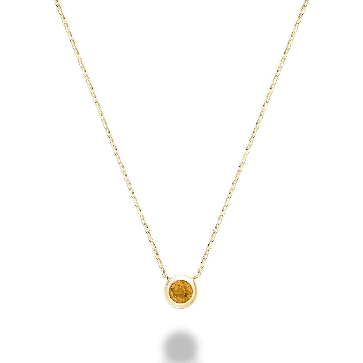 Bezel Set Precious Stone Necklace - RNB Jewellery