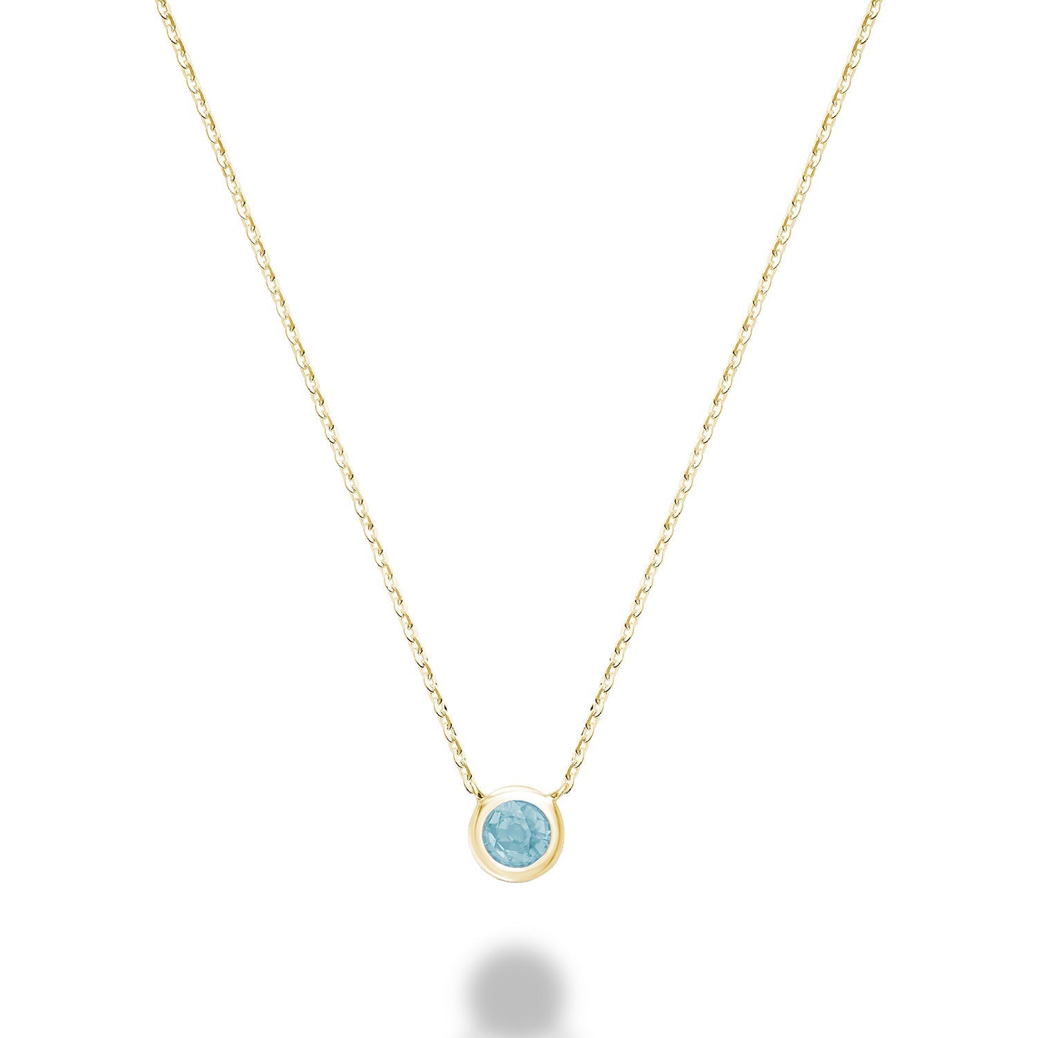 Bezel Set Precious Stone Necklace - RNB Jewellery