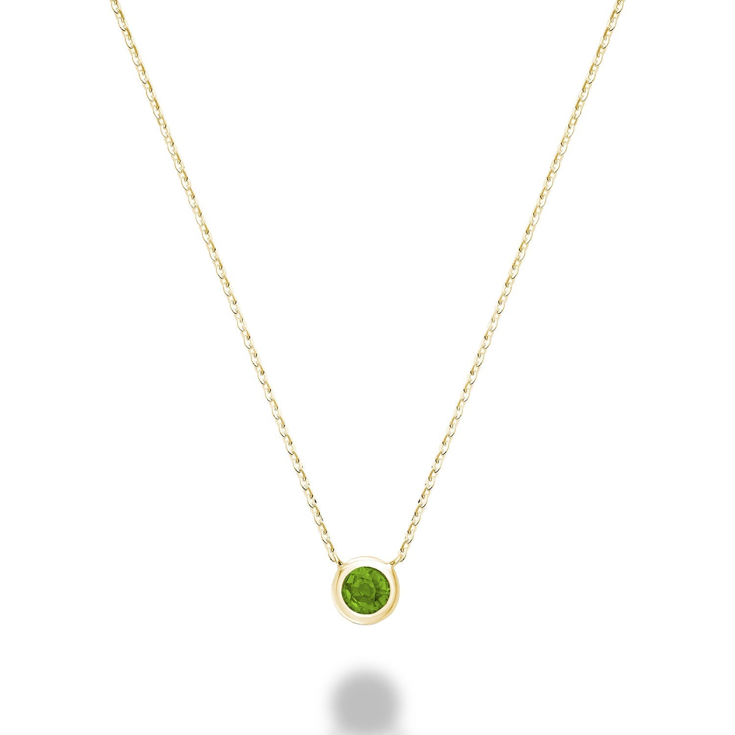 Bezel Set Precious Stone Necklace - RNB Jewellery